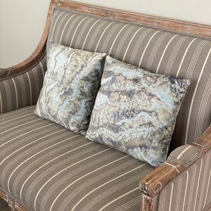 Marble style throw pillows set of two
